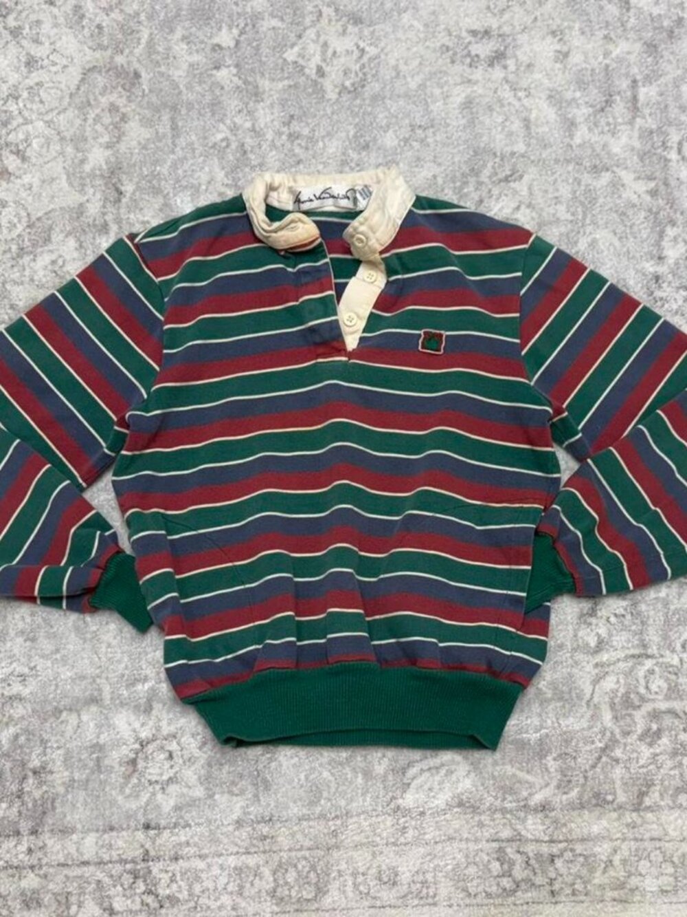 vintage kids retro 90s striped rugby shirt polo